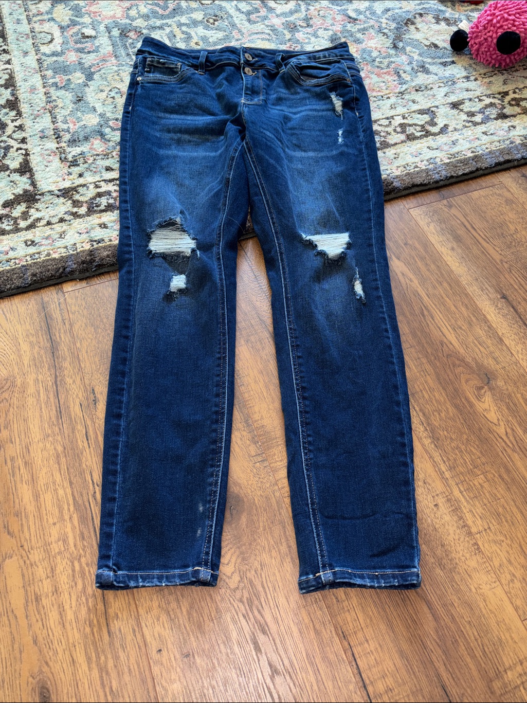 Kancan Dark Blue Distressed Skinny Jeans Plus Size 14 Women’s